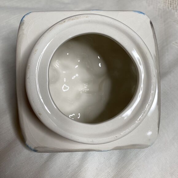 Vtg Maxcera Cookie Jar Volkswagen Beetle VW Bug Car Blue Ceramic Spring Flowers - Picture 9 of 10